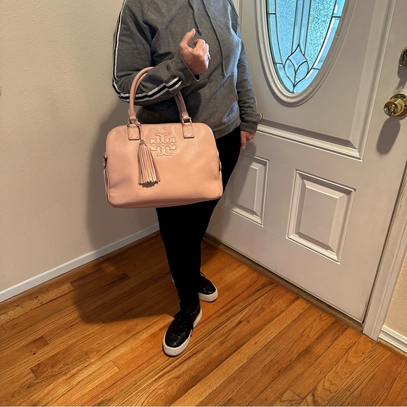 Tory Burch Thea Triple Zip Compartment Satchel Porcelain Pink - Picture 16 of 16